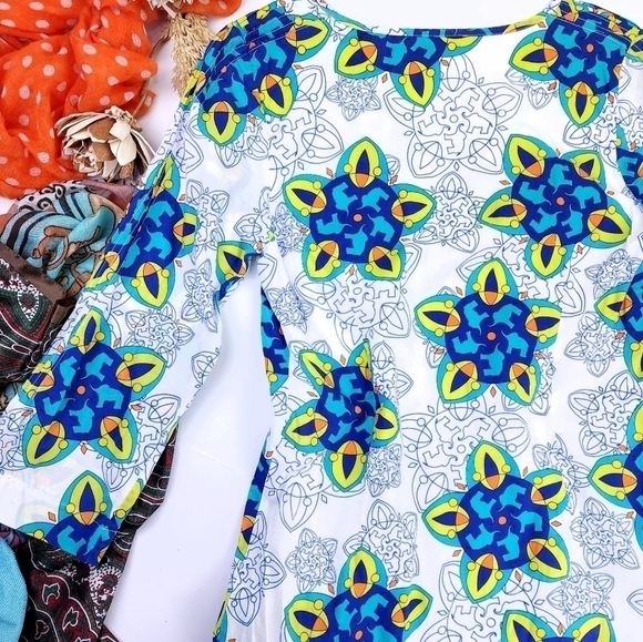 Tracy Negoshian White Blue Tunic Dress Sz Xs - Picture 7 of 9